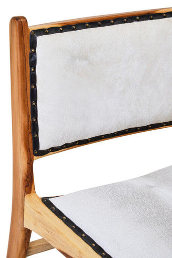 Kendari Natural Leather & Teak Wood Dining Chair