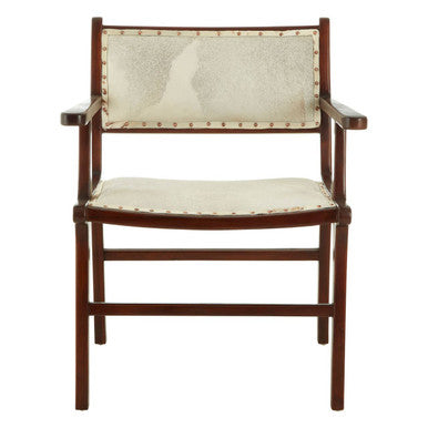 Kendari Leather & Teak Wood Dining Chair