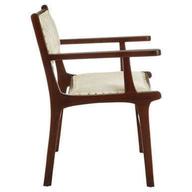 Kendari Leather & Teak Wood Dining Chair