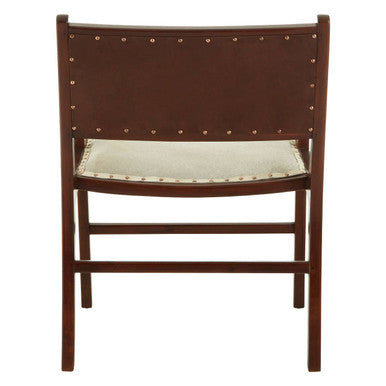 Kendari Leather & Teak Wood Dining Chair