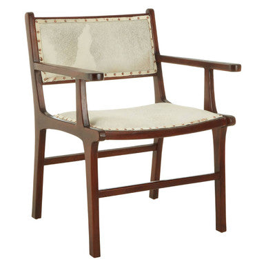 Kendari Leather & Teak Wood Dining Chair