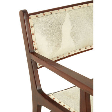 Kendari Leather & Teak Wood Dining Chair