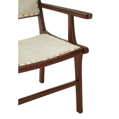 Kendari Leather & Teak Wood Dining Chair