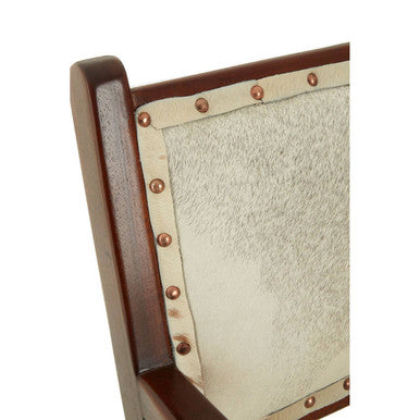 Kendari Leather & Teak Wood Dining Chair