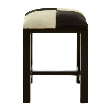 Kendari Black & White Leather Stool