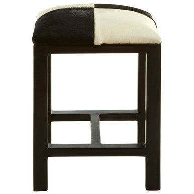 Kendari Black & White Leather Stool