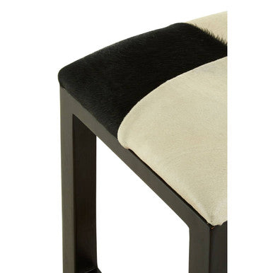 Kendari Black & White Leather Stool