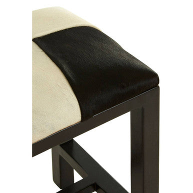 Kendari Black & White Leather Stool