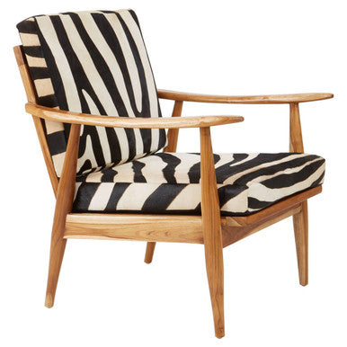 Kendari Zebra Design Hair On Leather Armchair