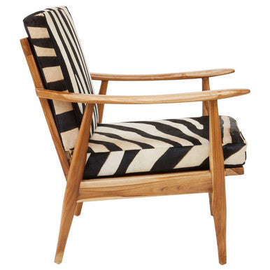 Kendari Zebra Design Hair On Leather Armchair