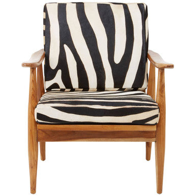 Kendari Zebra Design Hair On Leather Armchair