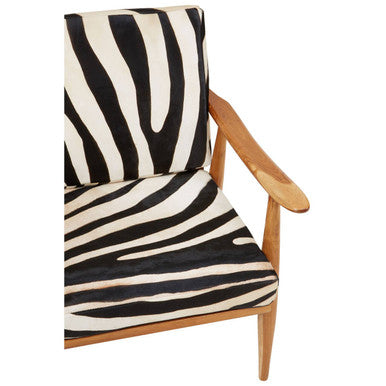 Kendari Zebra Design Hair On Leather Armchair