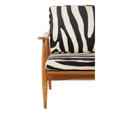 Kendari Zebra Design Hair On Leather Armchair