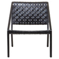 Kendari Black Cow Leather Woven Chair