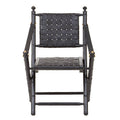 Kendari Black Strapped Leather & Black Teak Wood Chair