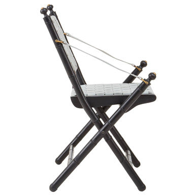 Kendari White Leather & Black Teak Wood Chair
