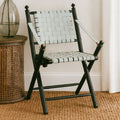 Kendari White Leather & Black Teak Wood Chair
