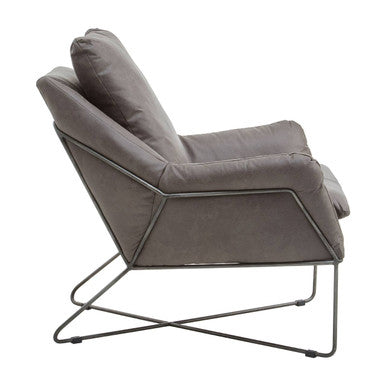 Hugo Grey Leather Chair