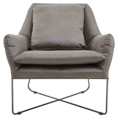 Hugo Grey Leather Chair