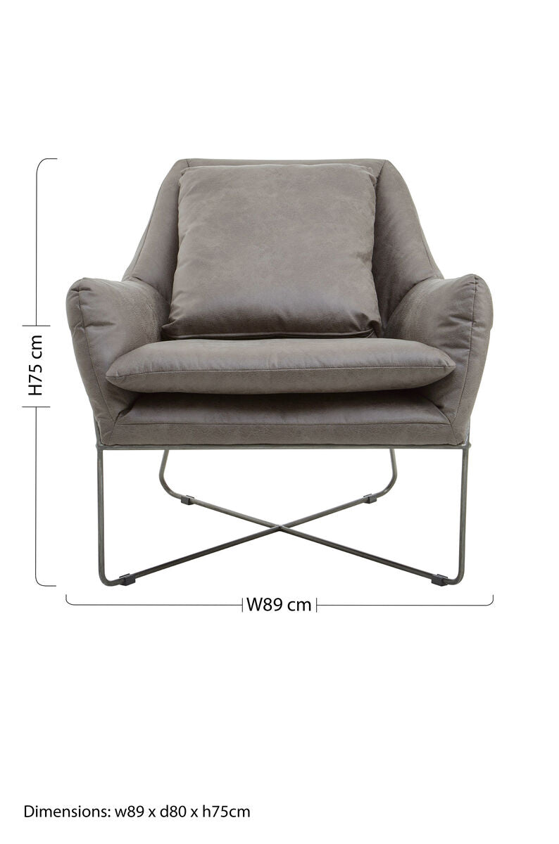 Hugo Grey Leather Chair