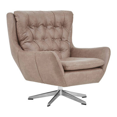 Harold Brown Leather Swivel Chair