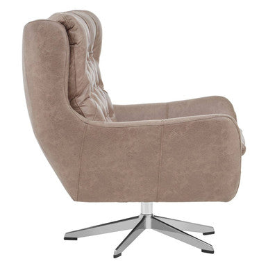 Harold Brown Leather Swivel Chair