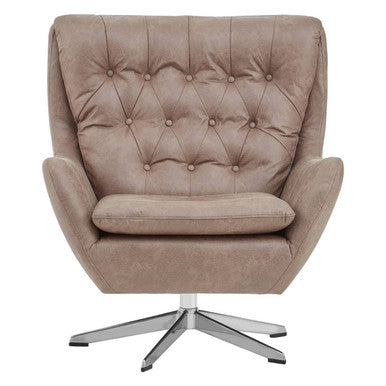 Harold Brown Leather Swivel Chair