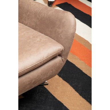 Harold Brown Leather Swivel Chair
