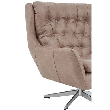Harold Brown Leather Swivel Chair