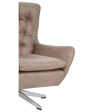 Harold Brown Leather Swivel Chair