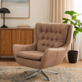 Harold Brown Leather Swivel Chair