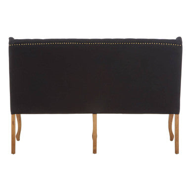 2 Seat Black Bench Sofa, Harrison