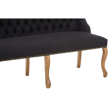 2 Seat Black Bench Sofa, Harrison
