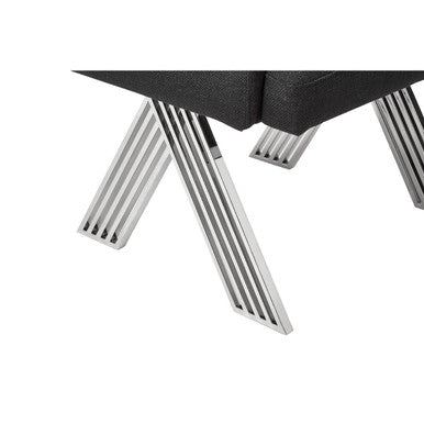 Piermount Black Dining Chair With Silver Legs