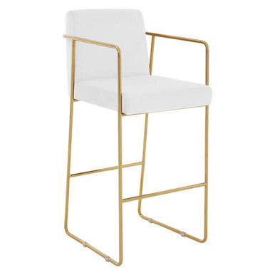 Piermount Mink Velvet & Gold Bar Stool