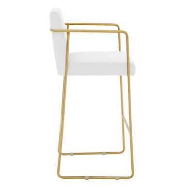 Piermount Mink Velvet & Gold Bar Stool