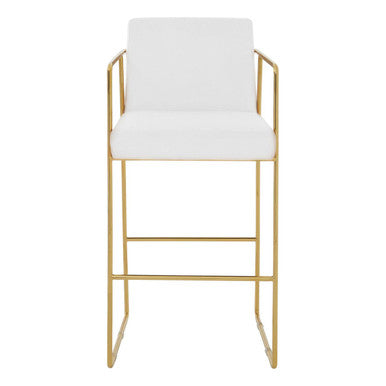 Piermount Mink Velvet & Gold Bar Stool