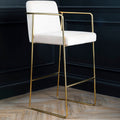 Piermount Mink Velvet & Gold Bar Stool