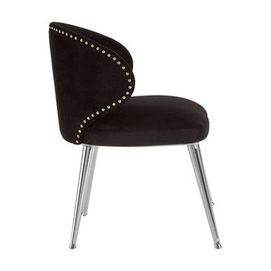 Piermount Velvet Black Contemporary Dining Chair