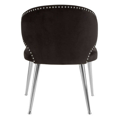 Piermount Velvet Black Contemporary Dining Chair