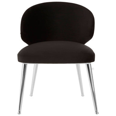 Piermount Velvet Black Contemporary Dining Chair