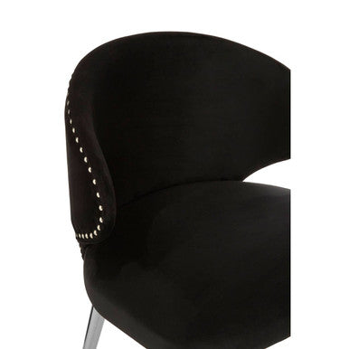 Piermount Velvet Black Contemporary Dining Chair