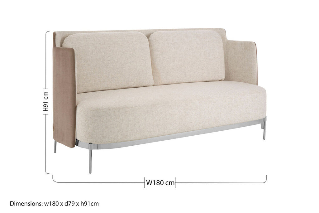 Piermount Ivory & Mink 2 Seat Sofa