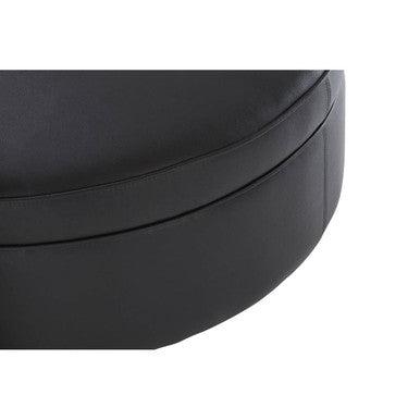 Black Marble Top Nesting Coffee Table With Silver Frame & Black Leather Stool Set, Piermount