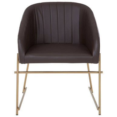 Delta Brown Leather Dining Chair