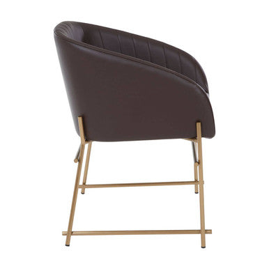Delta Brown Leather Dining Chair