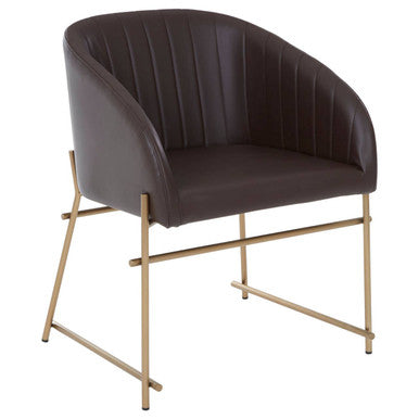 Delta Brown Leather Dining Chair