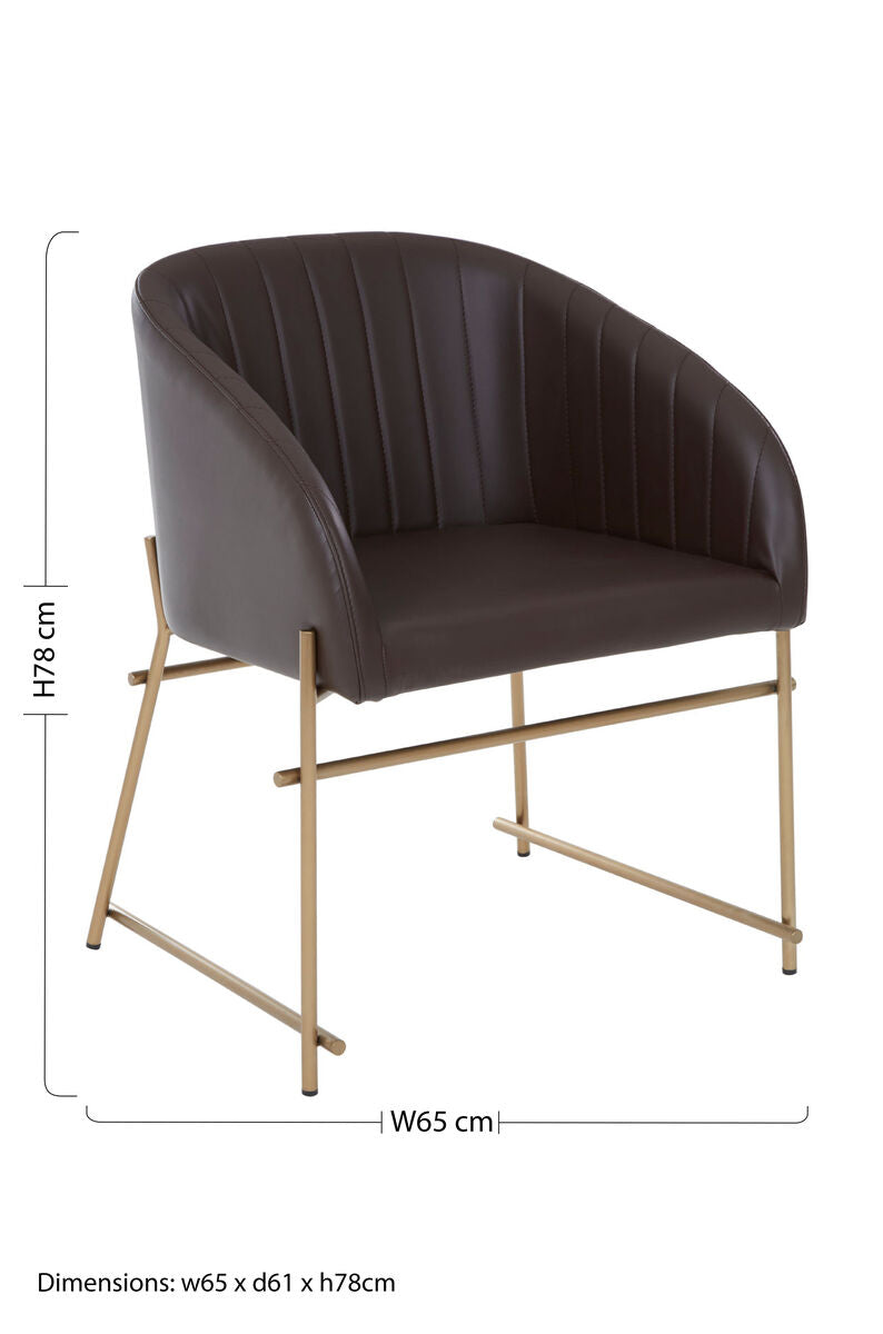 Delta Brown Leather Dining Chair