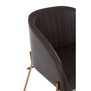 Delta Brown Leather Dining Chair
