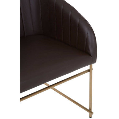 Delta Brown Leather Dining Chair